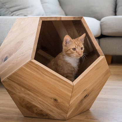 Móveis de madeira para animais de estimação, cama-caverna para gatos, casa para gatos