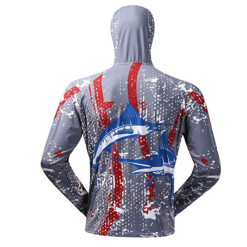 Moletom Profissional de Pesca com Máscara Anti-UV Protetor Solar Roupas de Proteção Solar Camisa de Pesca Respirável Secagem Rápida Camisa de Pesca