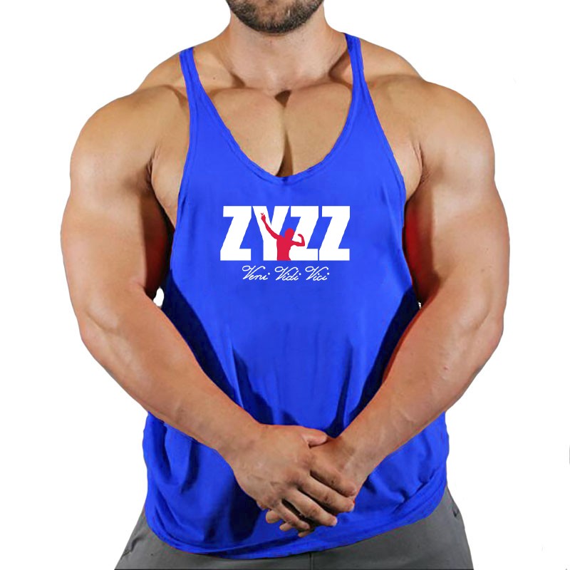 Gym Sleeveless Shirt Men Bodybuilding Tank Tops Fitness Workout Cotton Print Singlet Stringer Undershirt Male Casual Summer Vest