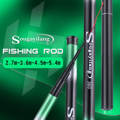 Vara de Pesca de Carpa Sougayilang 2.7/3.6/4.5/5.4M Portátil Ultraleve Telescópica Arrasto Máx. 5Kg Ferramentas de Pesca