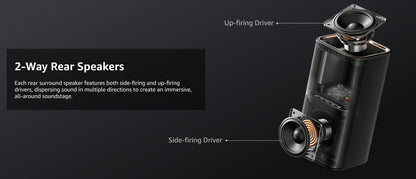 Sistema de Som Surround 7.1.4 ULTIMEA Barra de Som para TV com Dolby Atmos e Controle por APP, Alto-falante Bluetooth Doméstico com Subwoofer Sem Fio de 10"