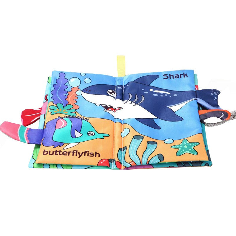 8 Page Tail Cloth Book Touch And Feel Infant Soft Books Cartoon Animals Development Interactive Early Education Toys For Baby