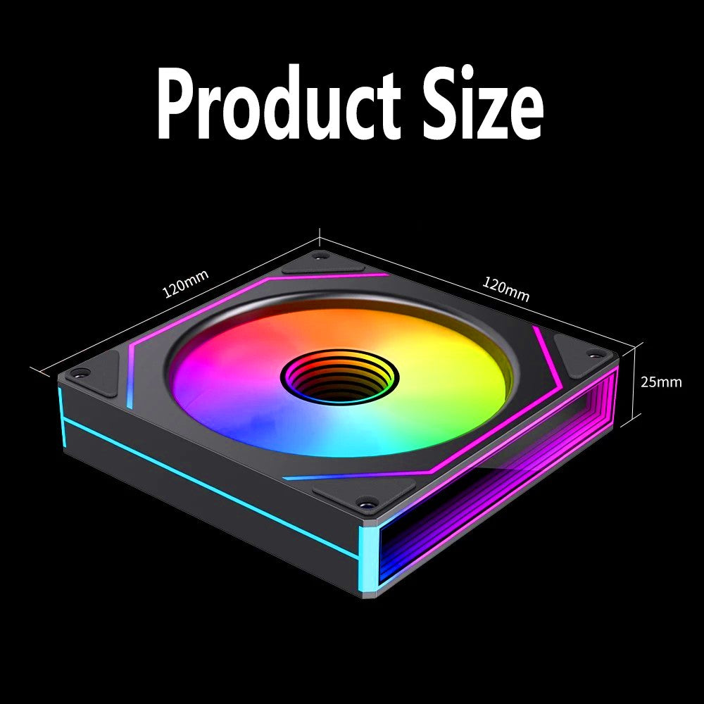 PRISM 7 PRO Computer Case Fan 120mm ARGB 4-Pin PWM Silent Cooling Fan 12V High Airflow 58.36CFM/800-1800RPM