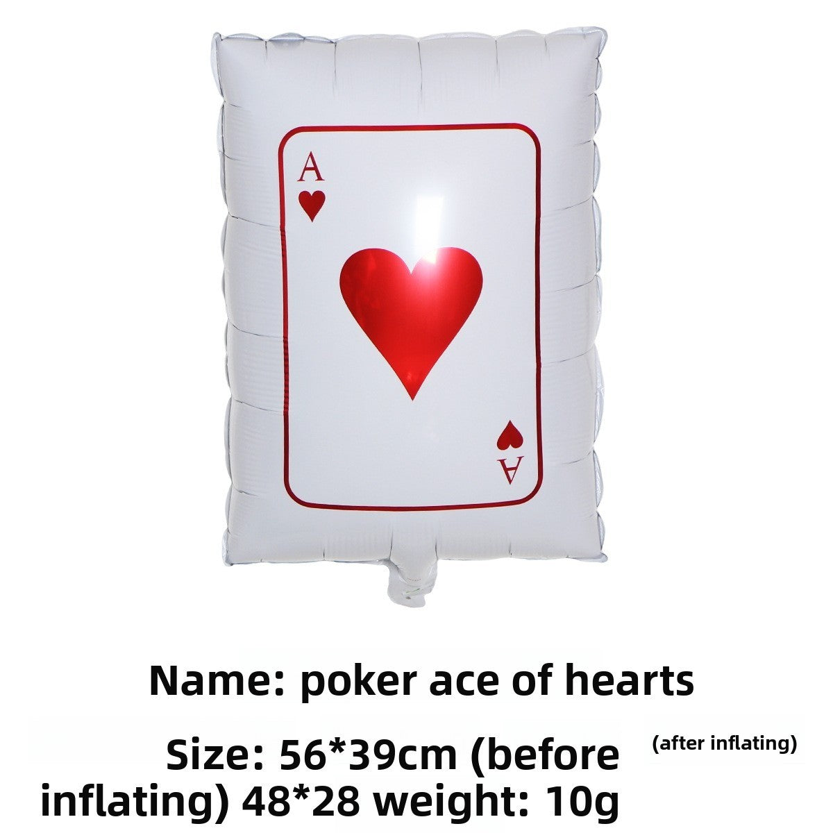 10Pcs Poker Cards Casino Balloon Aluminum Foil Balloons Wedding Christmas Party Shower Birthday Decoration Heart Club