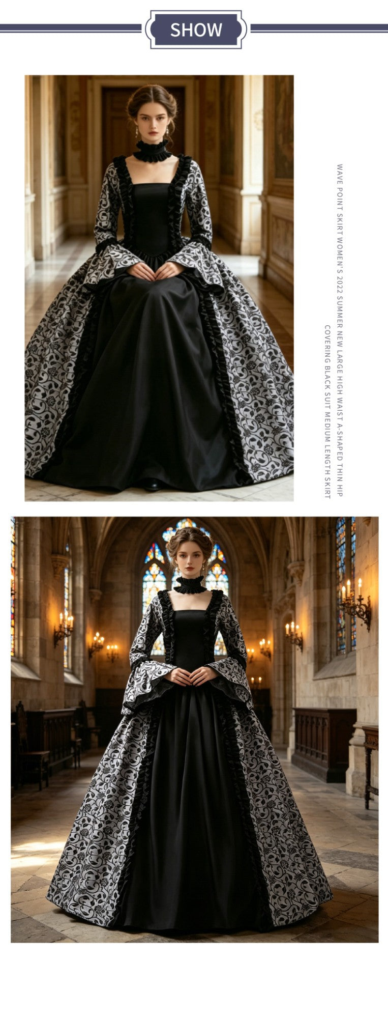 Cross border medieval Victorian retro elegant temperament versatile cosplay court dress fluffy dress cosplay Halloween performan