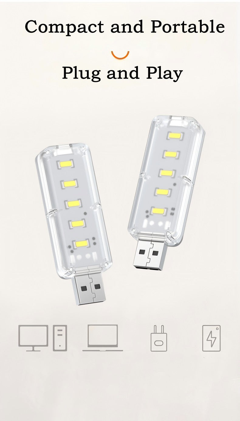 10LEDs USB Touch Dimming Night Light 5V Portable 3000K/6500K Bulb for Bedroom Study PC Laptop Mobile Power Bank Plug in Lighting