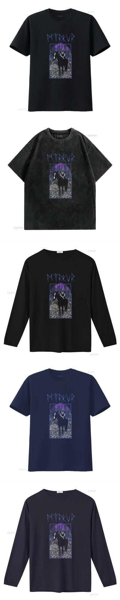 myrkur juniper T Shirt vintage Washed homme Stylish Unisex graphic designer clothes streetwear fashion Slightly Breathable