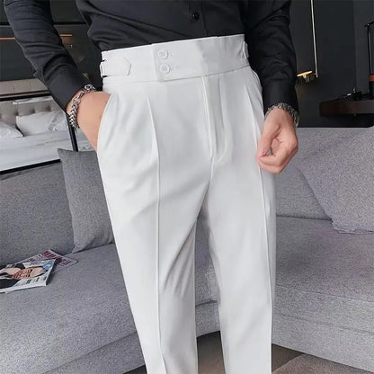 Calça Masculina Nadir Coffee Color Clássica Estilosa Paris Botão Prega Única Emagrece Suaviza Sua Silhueta Calça Social Casual