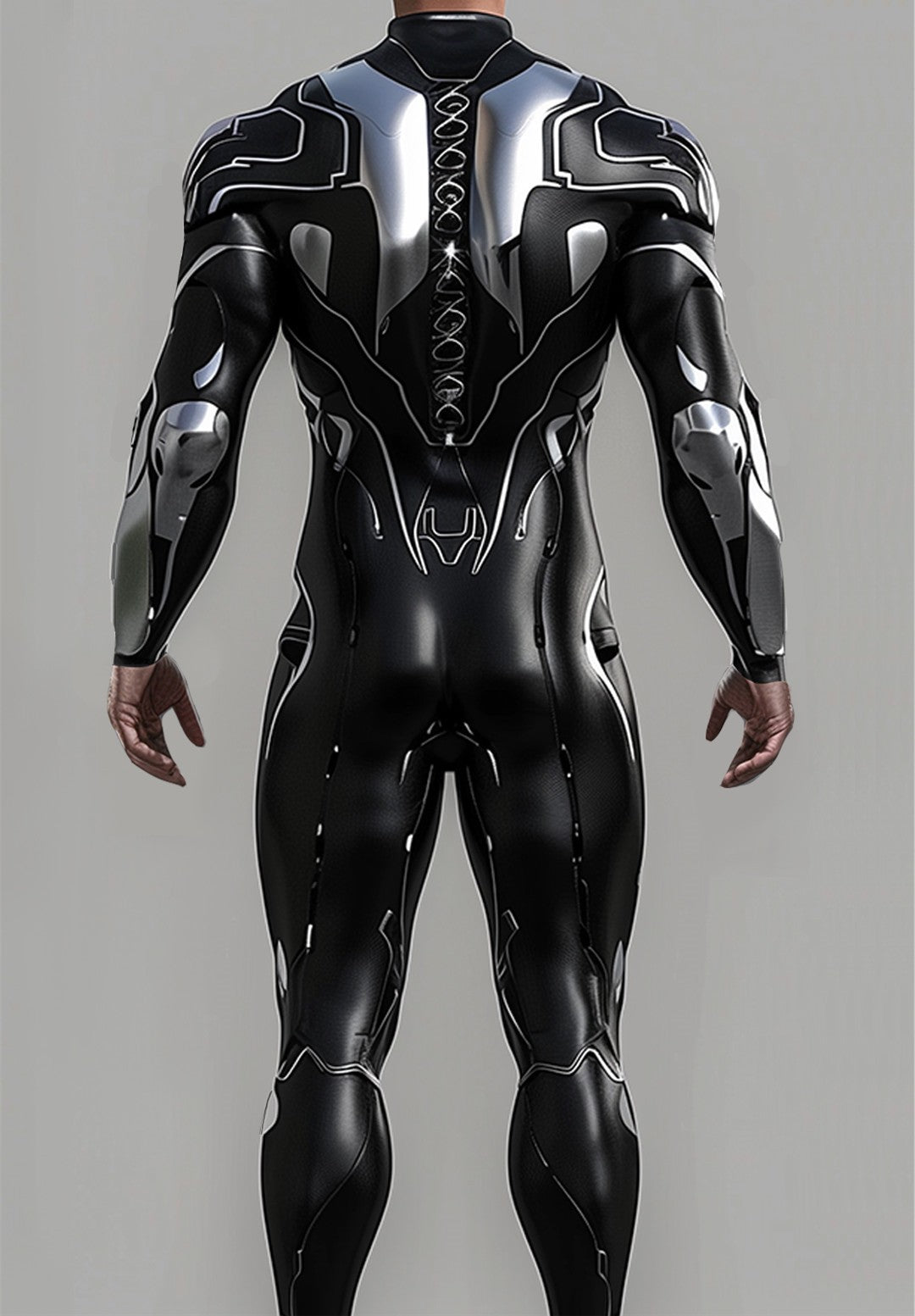Halloween Cyberpunk Future Mechanical Armor Jumpsuit Warrior Cosplay Bodysuit Steampunk Costume Party Performance Men Zentai