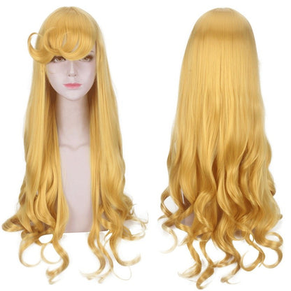 Movie Alola Princess Sleeping Beauty Yellow Hand Roll Cosplay Anime Wig Synthetic fiber wig
