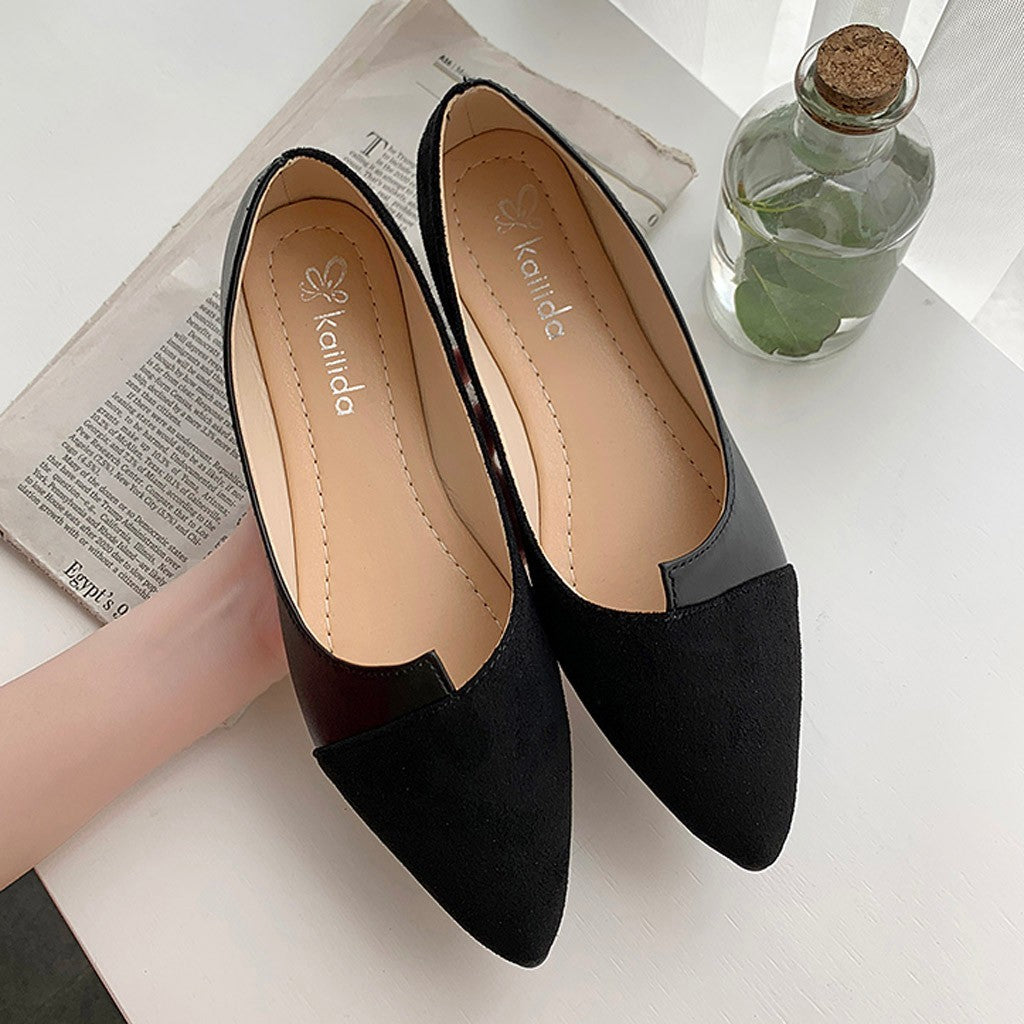 Women Splice Color Flats Fashion Pointed Toe Ballerina Ballet Flat Slip On Shoes ????????? ?????? Sandalias De Mujer Chaussure