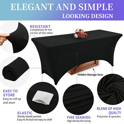 Custom Printed Fitted Tablecloth 4ft 6ft 8ft Table Cover for Business Events Exhibition Trade Show Advertising Decor