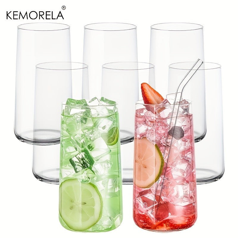 6 Copos Long Drink para Uísque e Café com Canudo de 450ml, Copos para Suco Adequados para Coquetéis e Cerveja, Conjunto de Utensílios de Bar