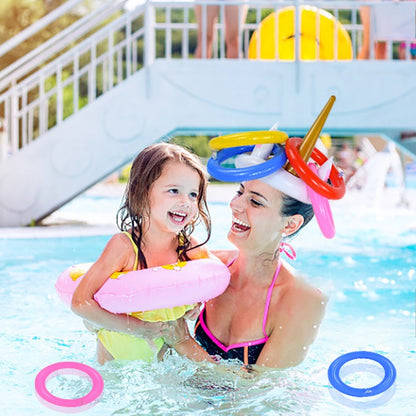 Unicorn Inflatable Ring Toss Game Toys Kids Birthday Party Favors Gifts Hawaiian Summer Beach Pool Party Decoration Supplies