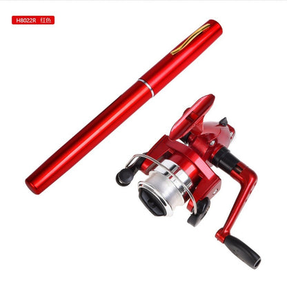 1 Conjunto de Vara de Pesca de Carretilha Telescópica Mini Portátil de Bolso, Haste de Carbono com Carretilha de Liga de Alumínio, Ultraleve para Alimentador de Peixe