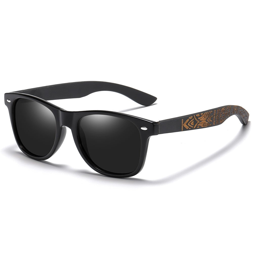 Óculos de Sol Masculinos e Femininos Polarizados de Bambu Madeira GM S5097 Oval