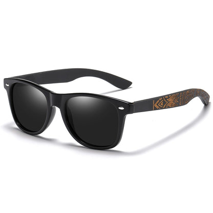 Óculos de Sol Masculinos e Femininos Polarizados de Bambu Madeira GM S5097 Oval