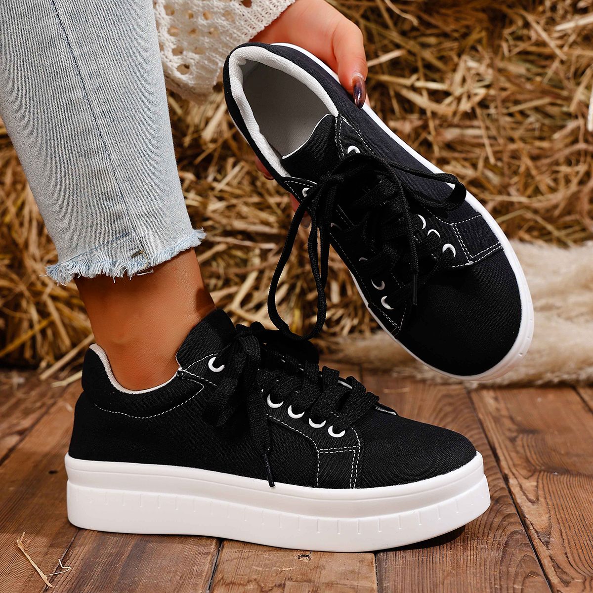Tênis Feminino 2025 Nova Moda Casual Sapatos Femininos Tênis Designer de Verão Feminino Cadarço Plataforma Esporte Sapatos Feminino