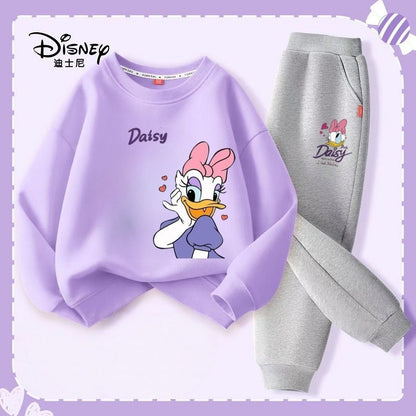 Autumn Baby Girl Boy Clothes Set Children Disney Daisy Duck Printing Sweatshirt Top and Pants Bottom 2 Pcs Suit Cotton Tracksuit