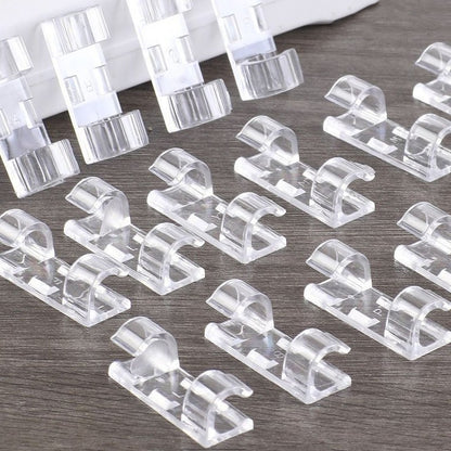 20/100 peças Grampos Organizadores de Cabos Suporte de Fio Transparente Gerenciador de Fios de Casa Escritório Enrolador de Linha de Dados USB Protetor de Ganchos