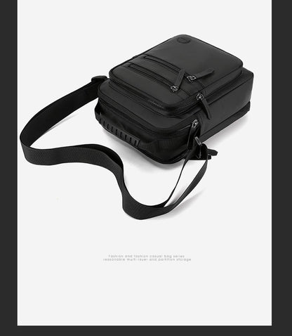 Fashionable Men's Crossbody Bag, Adjustable Shoulder Strap, Multiple Pockets, Business Bag, Commuting Bag, Daily Bag, Etc