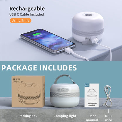 Lanterna de acampamento LED externa LV10 230 horas Recarregável com ímã Acessório de iluminação Luz de emergência portátil