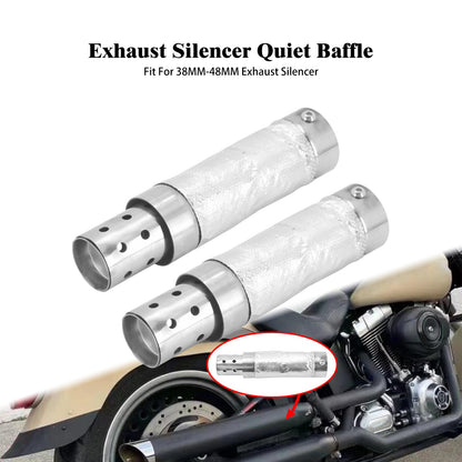 Motorcycle 38-48mm Quiet Baffle Exhaust Pipe Muffler Universal For Harley Sportster XL XR Touring FLHR Dyna Softail FL