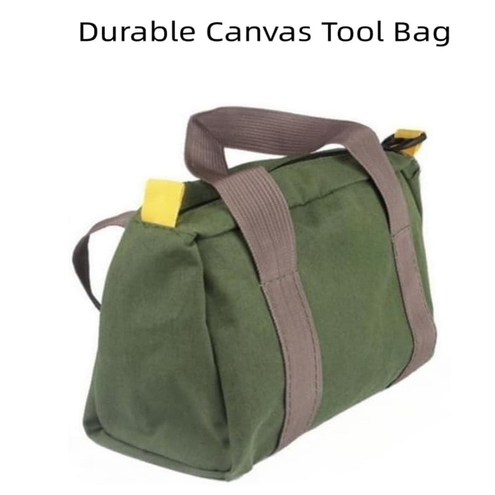 Wide Mouth Tool Bag, Canvas Tool Bag, Heavy Duty Tool Storage Bag, Large Capacity Tool Tote Bag for Electricians, Power