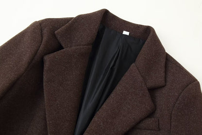 DiYiG WOMAN 2025 Autumn New Fashion Long Lapel Coat Chic Button All-match Long Sleeve Coat Outerwear Mujer