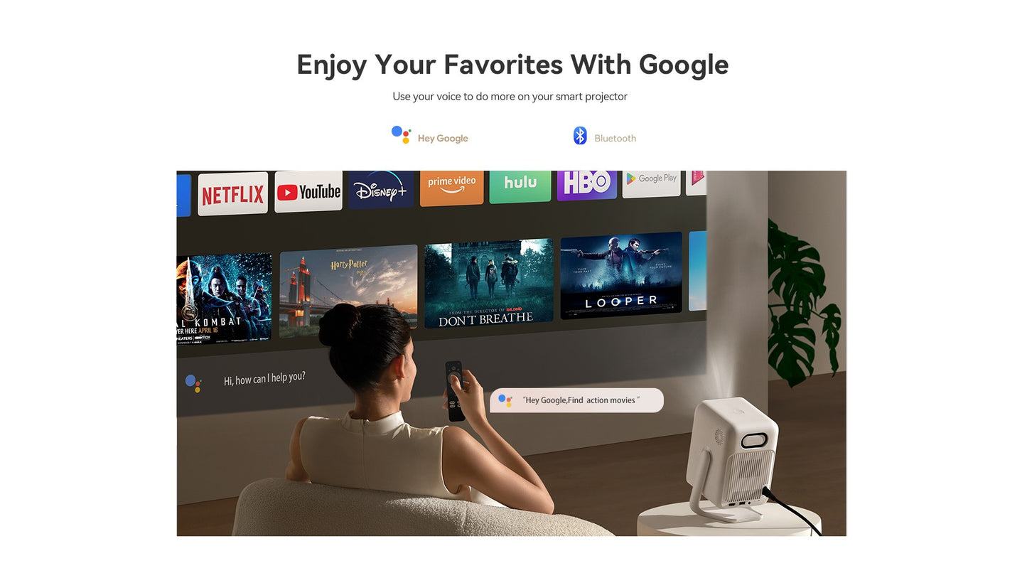 Wanbo T2 Ultra Android TV11.0 Projetor 1080P Suporte 4K Projetor 500 Ansi Rotação 120° Portátil Casa Smart Projetor