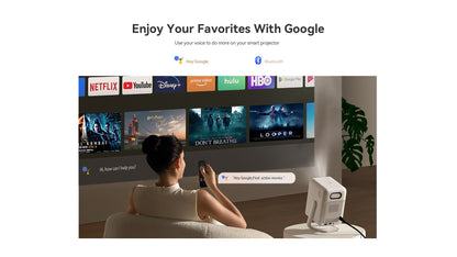 Wanbo T2 Ultra Android TV11.0 Projetor 1080P Suporte 4K Projetor 500 Ansi Rotação 120° Portátil Casa Smart Projetor