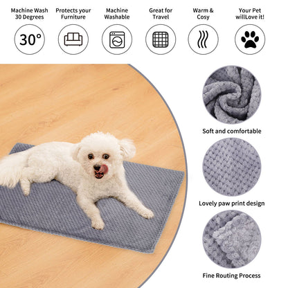 Cobertor macio para animais de estimação, manta de dormir de pelúcia para cães, cor sólida, lavável, almofada de sofá portátil, manta quente para gatos, tapete doméstico para o inverno