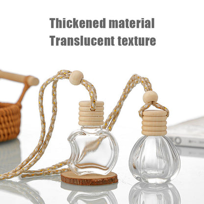 5PCS 8-12ml Empty Clear Glass Car Perfume Bottle Auto Air Freshener Car Decoration Pendant Essential Oil Diffuser Container