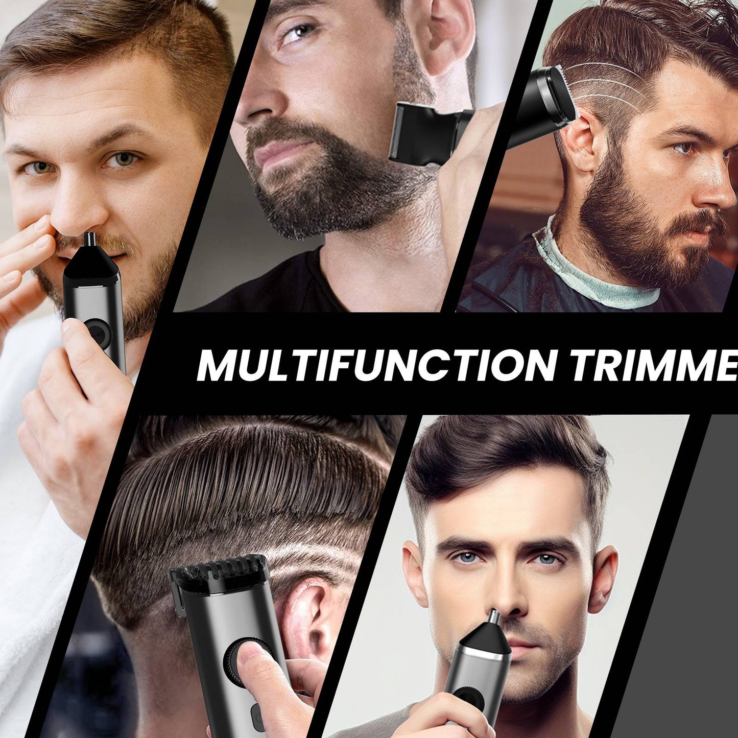 SEJOY F3 Electric Hair Clipper Multifunctional Men's Hair Nose Trimmer Cordless Professional Electric Shaver Men's Razor,Black