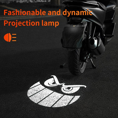 Luz de projeção de motocicleta e veículo elétrico olho de diabo LED de alta definição luz de placa anti-colisão traseira mod