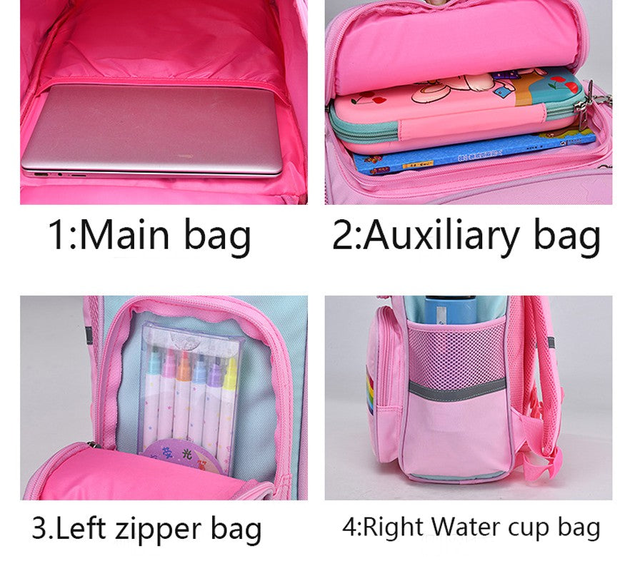 Mochila Infantil para Meninas Unicórnio Bolsa Escolar Olhos Arco-Íris Mochila para Adolescentes Viagem Impermeável