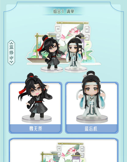 Qingcang Mo Dao Zu Shi Welcome By Qingpan Series Q-Version Anime Figure Wei Wuxian&Lan Wangji Weiying Lanzhan Modelo de Coleção