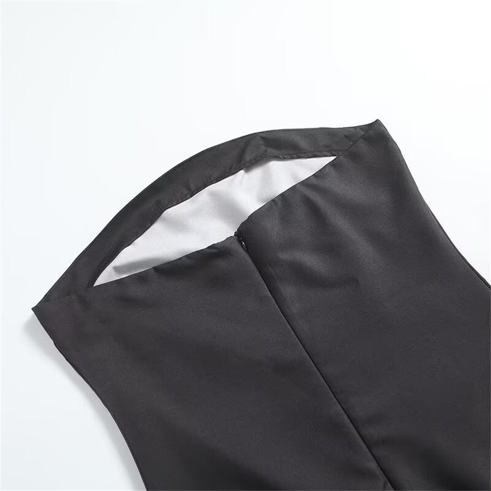 2024 Summer Women Strapless Backless Flower Printed Long Dress Women Sleeveless Off Shoulder Vestidos Plus Size S-3XL Streetwear