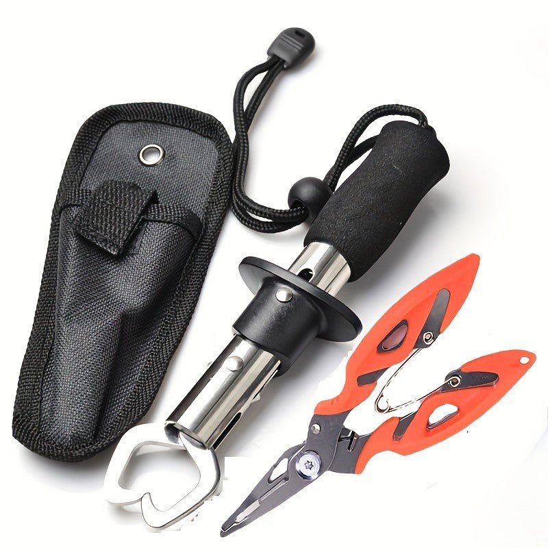 Conjunto controlador de peixe com alicate, feito de aço inoxidável com qualidade confiável, Alicate de Pesca, Pegador de Lábios de Peixe ou Escama de Peixe C