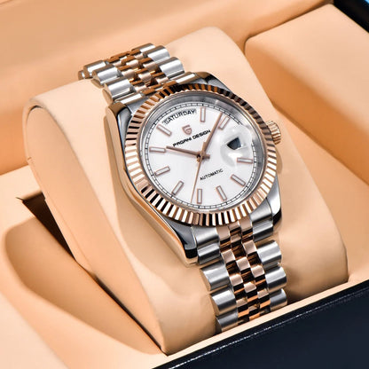 PAGANI DESIGN 2025 New Enamel Dial DD36 Luxury Silver Gold Automatic Watch For Men AR Sapphire crystal Mechanical Wristwatch Men