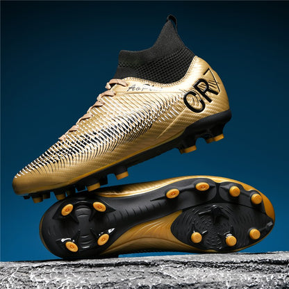 New Men Soccer Shoes Long Spikes Outdoor Sport Training Football Boots Cleats Adult Non Slip Boys Breathable Match Comfortable