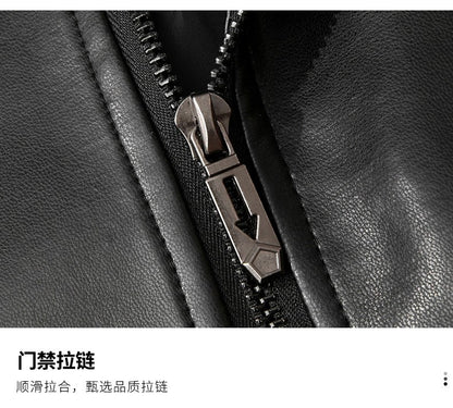 Spring Autumn Men Motorcycle Leather Jacket Junior Coat Men Stand Up Collar Casual Handsome Leather Jacket men Jacket
