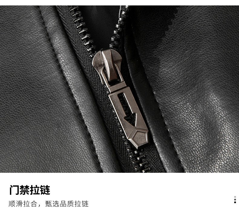 Spring Autumn Men Motorcycle Leather Jacket Junior Coat Men Stand Up Collar Casual Handsome Leather Jacket men Jacket