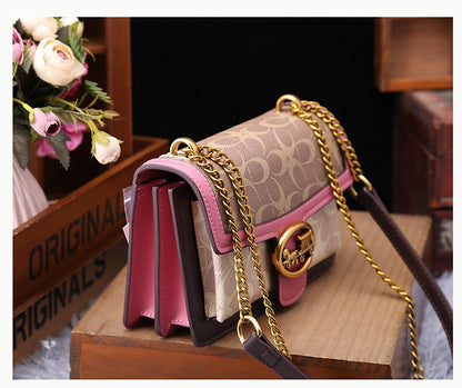 Light luxury women's bag 2025 new high-end color contrast single shoulder underarm bag designer fashionable crossbody small squa