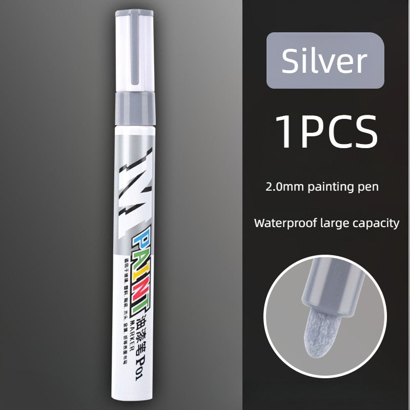 Caneta de retoque para arranhões de pintura de carro caneta de tinta à prova d'água marcador de tinta para cuidado de pneu automotivo preto branco vermelho prata