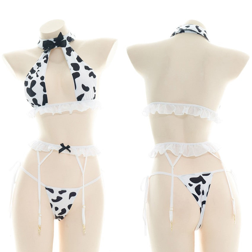 AniLV Cow Series Swimsuit Bodysuit Bikini Maid Unifrom Costume Summer Beach Kawaii Girl Swimwear Skirt Uniform Set Cosplay