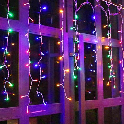5M Christmas Garland LED Curtain Icicle String Lights Droop 0.4-0.6m AC 220V Garden Street Outdoor Decorative Holiday Light