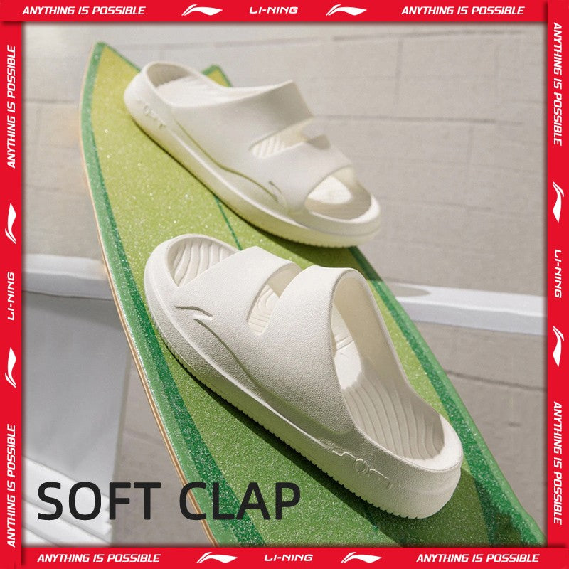 Li-Ning Unisex SOFT CLAP Slippers COMFOAM Rebound Breathable Lightweight LiNing Men Women Stylish Sandals AGAV017