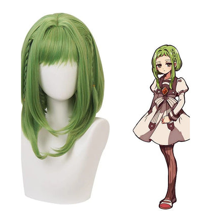 HAIRJOY Nanamine Sakura Peruca Cosplay Verde Cabelo Sintético Perucas Médias Comprimento Fibra Resistente ao Calor