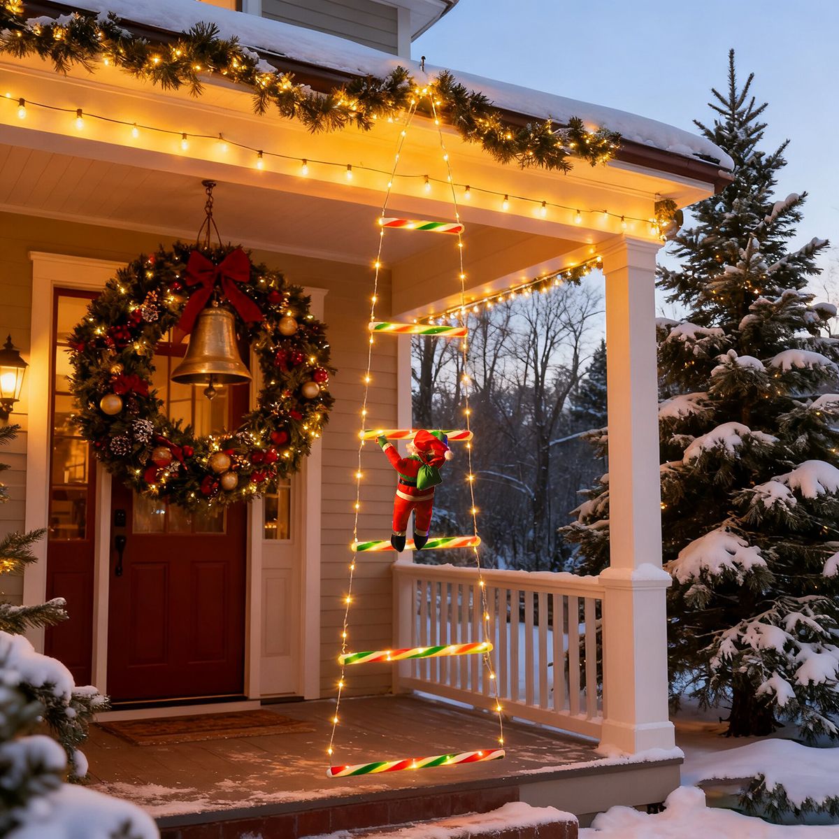 Santa Claus Ladder Light String, Suitable for Christmas Party Decoration, Christmas Lighting Decoration, Garden Decoration